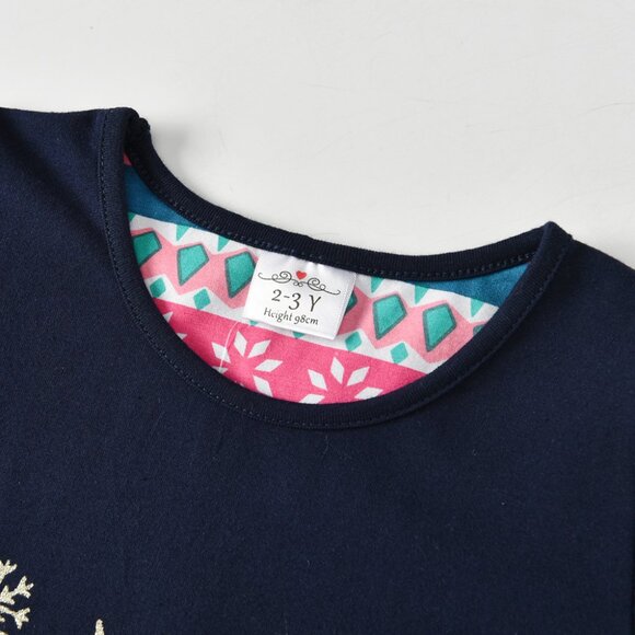 Christmas Unicorn Cotton Dress - Picture 2 of 4